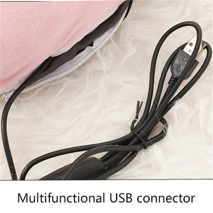 USB Electric Foot Warmer – Heated Fleece Foot Heating Pad for Home & Bed, Soft Cozy Winter Feet Warmer